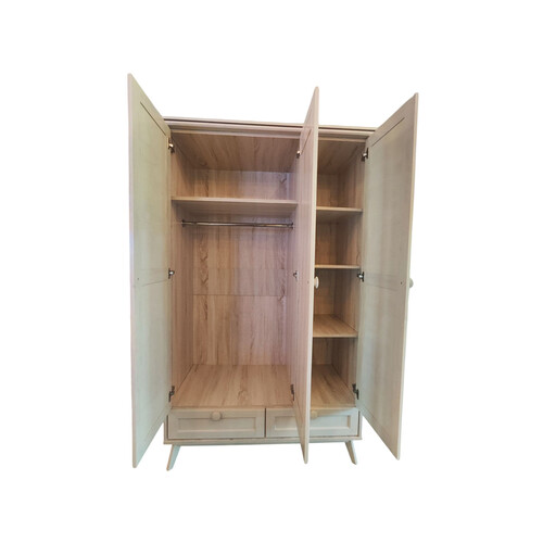 SN 8040 3W 3 DOOR WARDROBE-WHITEWASH